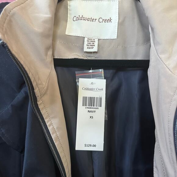 Coldwater Creek Women’s Sleeveless Long Vest Jacket Navy XS NWT $129 Gorpcore - Picture 6 of 10